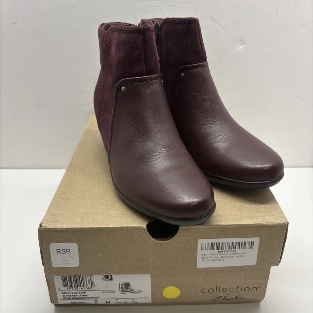 NIB Clarks Emily LowBoot Leather Ankle Boots